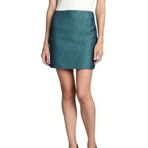 Tahari Teal Tweed Mini